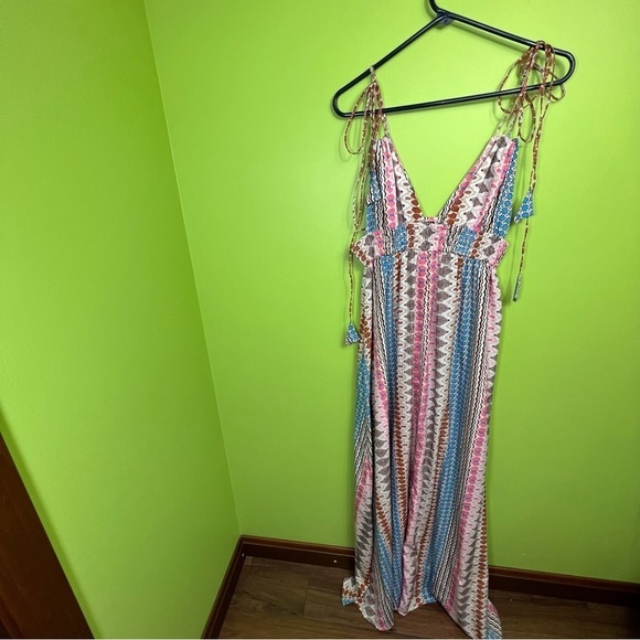 Lulu's Maxin Relaxin Multi Print Maxi Dress size M great condition - Picture 3 of 6